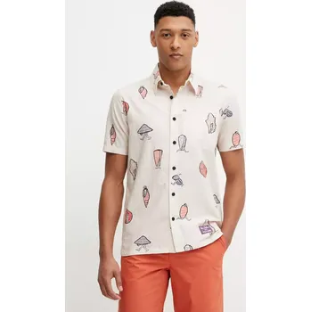 Pánská košile Bavlněná košile Picture Jean Julien pánská, béžová barva, regular, s klasickým límcem, MTS1306 01X, vel. M