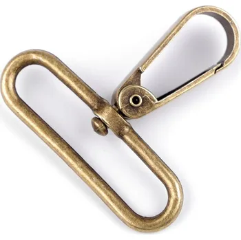 Kovová karabina otočná, průvlek 50 mm, barva 2 staromosaz