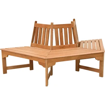 Zahradní lavice Zahradní potěšení eukalyptová lavička ze stromu polovina ONTARIO Béžová lavička ze stromu Sedadlo lavice | 960355