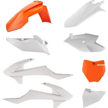 POLISPORT kompletní sada plastů KTM SX 85 18-24 barva bílá oranžová (POLISPORT kompletní sada plastů KTM SX 85 18-24 barva bílá oranžová)