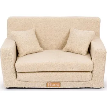 Pohovka Flumi Dětská rozkládací pohovka Boucle tmavě béžová