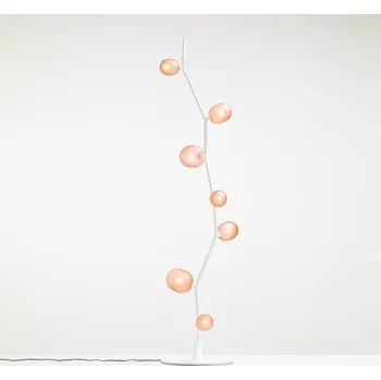 Stojací lampa Brokis Stojací lampa v organickém designu Ivy Floor Barva skla: Opálově bílá matná, Povrch montury: Bílý matný komaxit PC01132_018