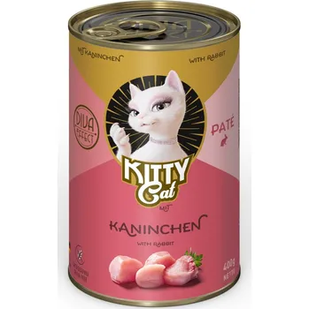 Krmivo pro kočku Výhodné balení: 24ks-24x400g Kitty Cat Adult Pate králík vlhké krmivo pro kočky