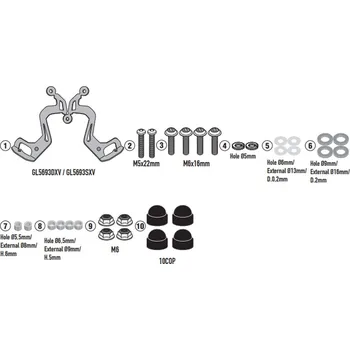 Motodíl KAPPA upevnění štítu 3122SK SUZUKI GSX-8S 23-25 (KAPPA upevnění štítu 3122SK SUZUKI GSX-8S 23-25)