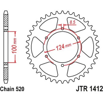 Řetězová sada pro motocykl JT rozeta 4466 37 KAWASAKI KXT 250 B1/B2 86-87 (446637JT) (řetěz520) (JT rozeta 4466 37 KAWASAKI KXT 250 B1/B2 86-87 (446637JT) (řetěz520))