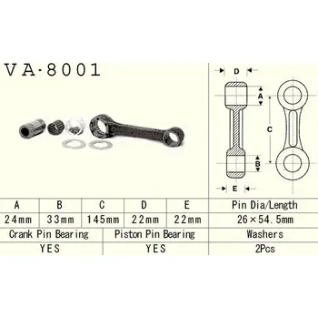 VESRAH ojniční sada KAWASAKI KX 500 (KX500) 85-04 (VA8001) vyrobeno v Japonsku (VESRAH ojniční sada KAWASAKI KX 500 (KX500) 85-04 (VA8001) vyrobeno v Japonsku)