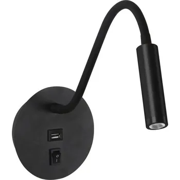 BRILAGI LED Flexibilní nástěnná lampa s USB portem MAYA LED/3W/230V černá