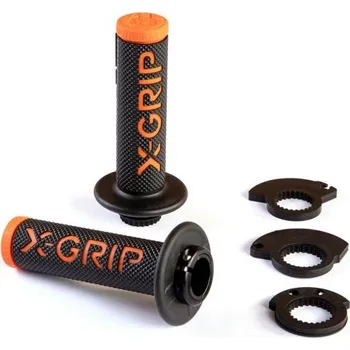 Řazení (gripy) ( X-GRIP XG-2097 (X-GRIP řazení (gripy) (GRIPY) BRAAAAP GRIPS LOCK-ON-GRIP (s adaptéry plynu) ORANGE barva oranžová)