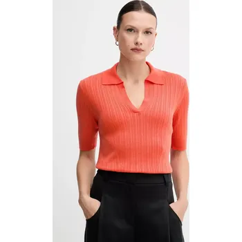 Dámské tričko Polo tričko United Colors of Benetton dámské, oranžová barva, 123VD3018 32X, vel. L