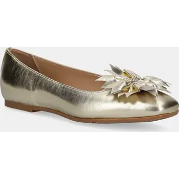 Dámské baleríny Kožené baleríny Baldinini zlatá barva, D5E024P1NAPL D5E024P1NAPL.8810 GLD, EUR 39