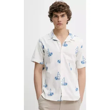 Pánská košile Bavlněná košile Solid pánská, bílá barva, regular, s klasickým límcem 21108485 00X, vel. S