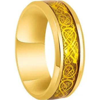 Prsten Ocelový keltský prsten pro muže | pánský šperk - Zlato Zlato , 11