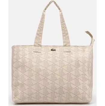 Bavlněná kabelka Lacoste béžová barva, NU4994PB 80X, vel. ONE SIZE