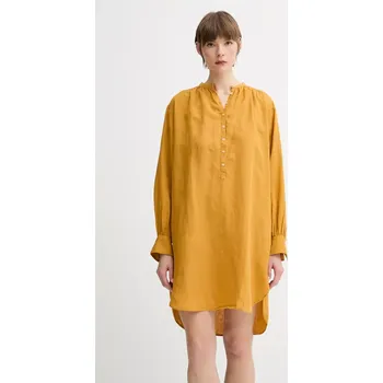 Dámské šaty Lněné šaty Marc O'Polo žlutá barva, mini, M04113521171 18X, vel. 40