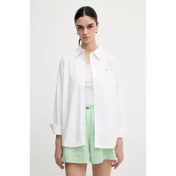 Pánská košile Bavlněná košile Tommy Hilfiger bílá barva, regular, s klasickým límcem, WW0WW46111 00X, vel. 36