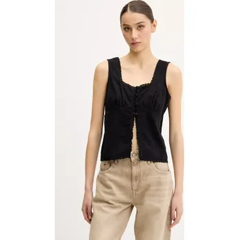 Dámská halenka Bavlněná halenka Superdry dámská, černá barva, hladká, W6012019A-02A W6012019A.02A 99X, vel. M