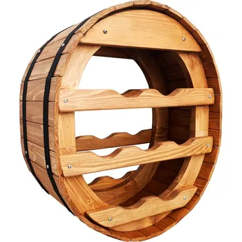 Stojan na víno BIO FLAME Stojan sud malý 7 mořený - ořech