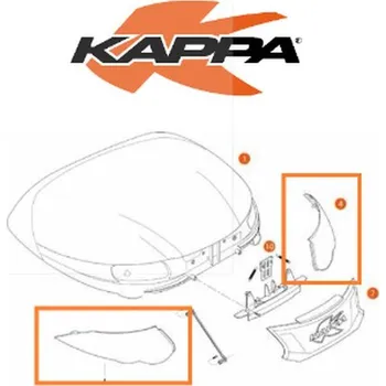 Zavazadlo na motocykl KAPPA odrazka (bílé) do kufru K56NT (KAPPA odrazka (bílé) do kufru K56NT)