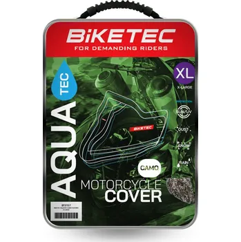 Plachta na motorové vozidlo BIKETEC voděodolný potah AQUATEC na motorku barva CAMO KAMUFLAŻ (MASKUJĄCY) rozměr L (sport) (BIKETEC voděodolný potah AQUATEC na motorku barva CAMO KAMUFLAŻ (MASKUJĄCY) rozměr L (sport))