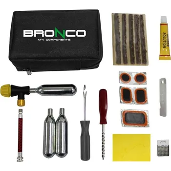Nářadí na motocykly BRONCO opravná sada do pumpování proražených pneumatik (15 dílů) (BRONCO opravná sada do pumpování proražených pneumatik (15 dílů))