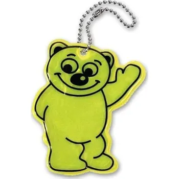 Reflexní přívěsek MEDVĚD, žlutý