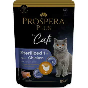Krmivo pro kočku Kapsička Prospera Plus Sterilized 1+, Chicken, Carrot 85g