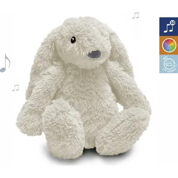 plyšák ZAZU - Králíček RO s nočním světlem a USB nabíjením bílý