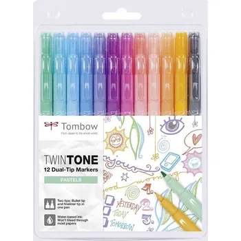 Tombow Sada oboustranných fixů TwinTone, Pastels