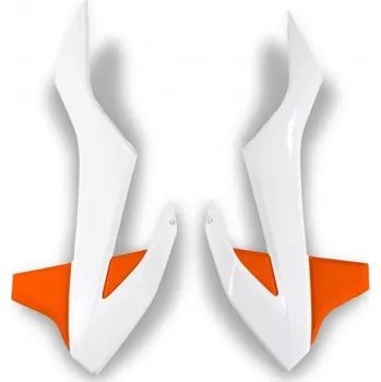 Autodíl UFO kryty chladiče KTM SX 85 18-2023 barva 20-2023 (bílá / oranžová/) (UFO kryty chladiče KTM SX 85 18-2023 barva 20-2023 (bílá / oranžová/))