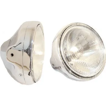 Osvětlení pro motocykl EMGO světlomet / světlomet univerzální kompletní H4 chromovaná (průměr vložkaU 7" / 17,8cm, otvory montážní 10mm) vzor KAWASAKI modely Z1 i KZ (23005-1016; 23006-038) (homologace E-MARK) (EMGO světlomet / světlomet univerzální kompletní H4 chromovaná)