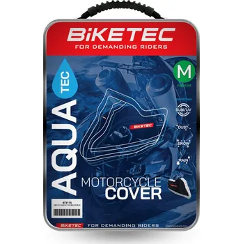 Plachta na motorové vozidlo BIKETEC voděodolný potah AQUATEC na motorku barva černá/šedý rozměr M (NAKED) (BIKETEC voděodolný potah AQUATEC na motorku barva černá/šedý rozměr M (NAKED))
