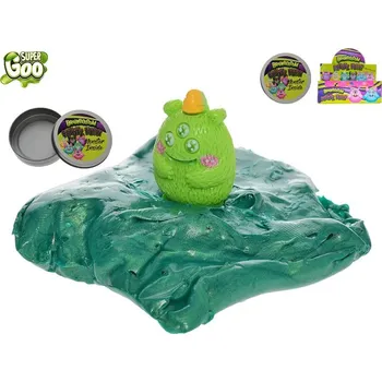 autíčko Super Goo Brainboooom hmota skákající 40gr s figurkou 6barev v plechovce