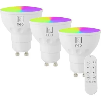 IMMAX NEO LITE Sada 3x smart LED žárovka GU10 6W RGB+CCT, stmívatelná, WiFi, Beacon, DO 07724CDO