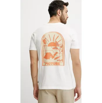 Pánské tričko Bavlněné tričko Picture Endako pánské, bílá barva, s potiskem, MTS1226 00X, vel. M