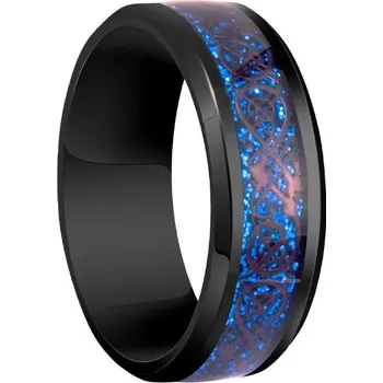 Prsten Ocelový keltský prsten pro muže | pánský šperk - Černá Modrá , 6