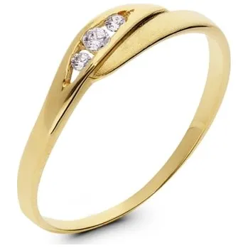 Prsten Couple, Zajímavý prsten Luisa, žluté zlato se zirkony, vel. 57, prům. 18.1 mm, 585-35-1-0121.0Z00.1.57.001