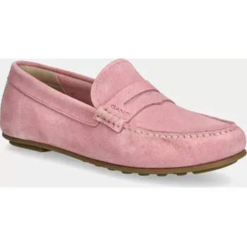 Dámské mokasíny Semišové mokasíny Gant Seabaya dámské, růžová barva, na plochém podpatku, 30573932.G580 30X, EUR 40