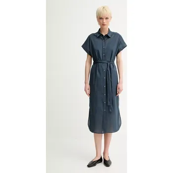 Dámské šaty Bavlněné šaty Marc O'Polo modrá barva, midi, 504081121147 55X, vel. 36