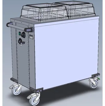 Úklidový vozík VOZÍK EPU 2 S ŠACHTAMI, PRO TALÍŘE A MISKY VYHŘÍVANÝ | ABNER, 92208