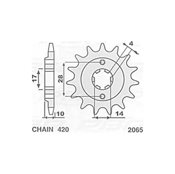 Řetězová sada pro motocykl S řetězové kolo přední 2065 13 DERBI SENDA 50 96-99 (řetěz 420) - (S řetězové kolo přední 2065 13 DERBI SENDA 50 96-99 (řetěz 420) -)
