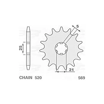 Řetězová sada pro motocykl S řetězové kolo přední 569 14 YAMAHA YZ 250 77-98, YFZ 350 BANSHEE 89-06 KAWASAKI KX 250 87-96, KX 500 87-04, XV 250 89-15 (JTF569.14) - (S řetězové kolo přední 569 14 YAMAHA YZ 250 77-98, YFZ 350 BANSHEE 89-06 KAWASAKI KX 250 87-96, KX 500 87-04, XV 250)