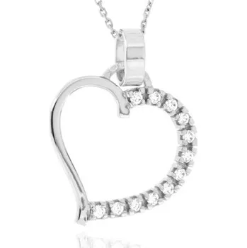 Náušnice Zlatnictví U Kostela Zlatý diamantový přívěsek srdce 36012 1087312215