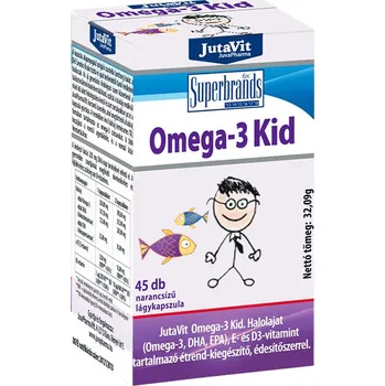Fitness strava JutaVit Omega-3 Kid Orange Flavoured softgel 45 softgels Příchuť: pomeranč