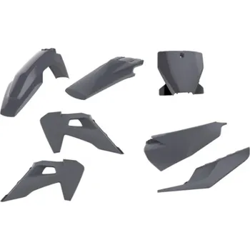 POLISPORT kompletní sada plastů HUSQVARNA TC/FC TPI 19-22 v sadě tabulka přední (8666500005) a kryty tlumičů (8398900006) barva šedá (POLISPORT kompletní sada plastů HUSQVARNA TC/FC TPI 19-22 v sadě tabulka přední (8666500005) a kryty tlumičů (8398900006)