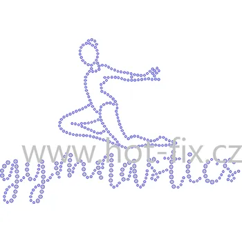 CG001 - gymnastka nažehlovací hot-fix kamínková aplikace, rozměry cca 17,6x12,2cm barva: broušené kameny barva 101/N Crystal /stříbrná