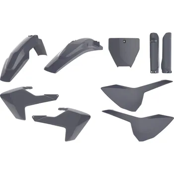 POLISPORT kompletní sada plastů HUSQVARNA TC/FC 16-18 v sadě tabulka přední (8665800006) a kryty tlumičů (8398900006) barva šedá nardo šedá (POLISPORT kompletní sada plastů HUSQVARNA TC/FC 16-18 v sadě tabulka přední (8665800006) a kryty tlumičů)