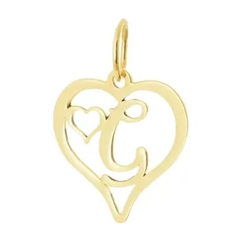 Přívěsek Přívěšek srdce s písmenem G ze žlutého zlata ZZ0624F