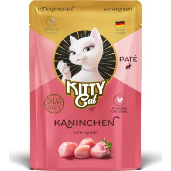 Krmivo pro kočku Výhodné balení 24ks-24x85g králík Kitty Cat Pate vlhké krmivo pro kočky