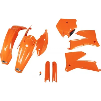UFO kompletní sada plastů (FULL KIT) s kryty tlumičů KTM SX / SXF 05-06 barva (oranžová) (KT503E999) (UFO kompletní sada plastů (FULL KIT) s kryty tlumičů KTM SX / SXF 05-06 barva (oranžová) (KT503E999))