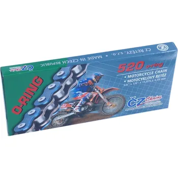 Řetězová sada pro motocykl CZ hnací řetěz 520 RDO (110 článků) O-kroužek do 450 ccm (33,8 KN) (s otvory vylučujícími bláto) + nýtovací spojka (CZ hnací řetěz 520 RDO (110 článků) O-kroužek do 450 ccm (33,8 KN) (s otvory vylučujícími bláto) + nýtovací spojka)